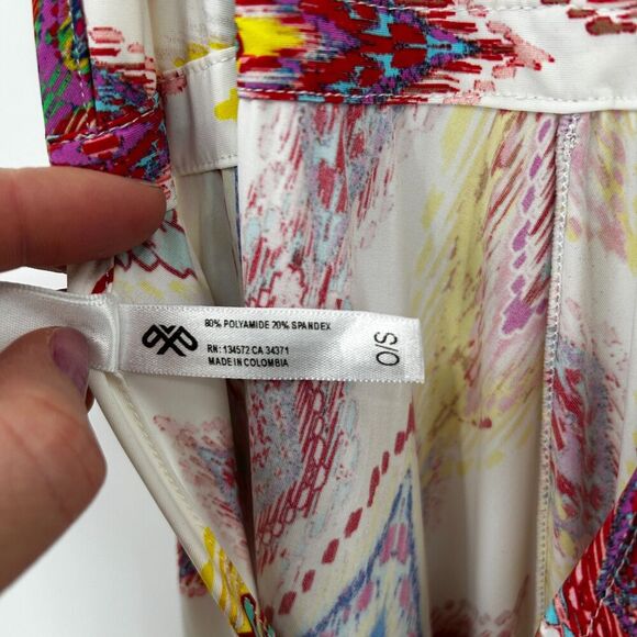 PILYQ Revolve Pink Yellow Geometric Halter Midi Swim Cover Up Dress One Size - Picture 8 of 8